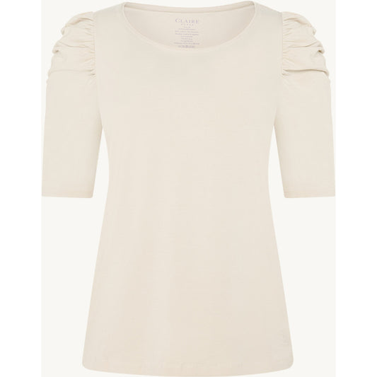 CLAIRE CWAdrienne draped T-Shirt T-shirt L/S 3261 Sand Stone