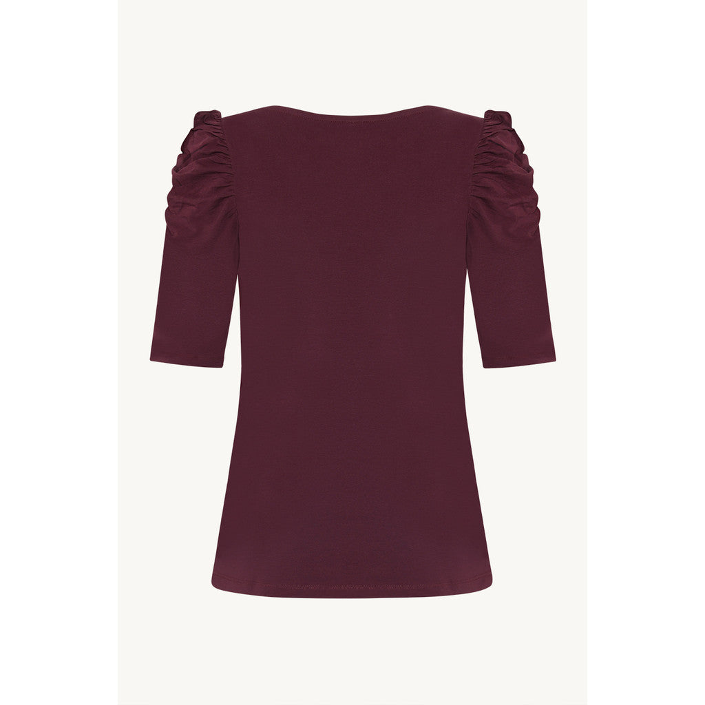 CLAIRE CWAdrienne draped T-Shirt T-shirt L/S 3748 Wineberry