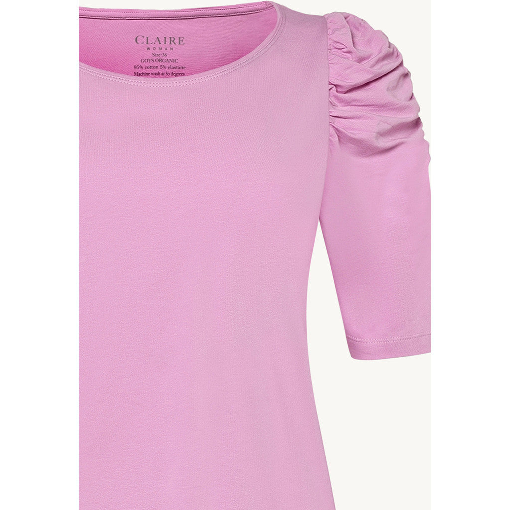 CLAIRE CWAdrienne draped T-Shirt T-shirt L/S 4712 Violet Ice