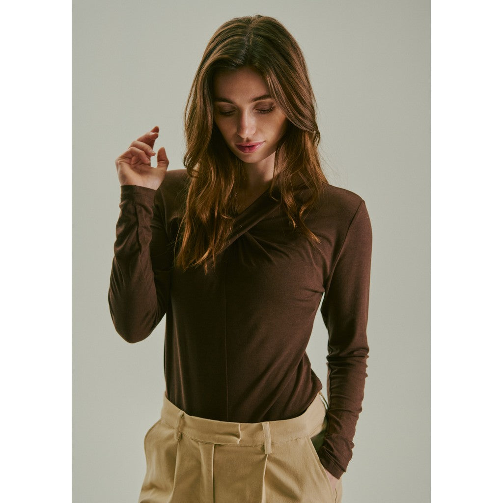 CLAIRE CWAlayah T-shirt L/S 4562 Bitter Chocolate