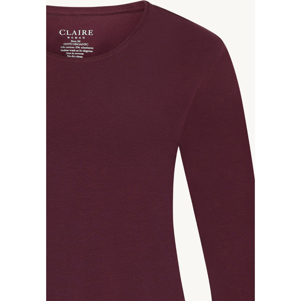 CLAIRE CWAmy T-shirt L/S 3748 Wineberry