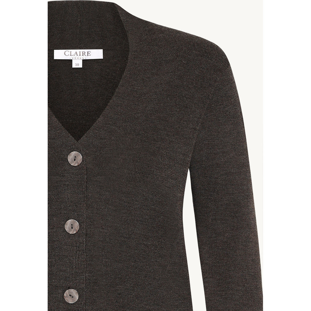 CLAIRE CWCait Cardigan 14579 Hot Fudge Melange