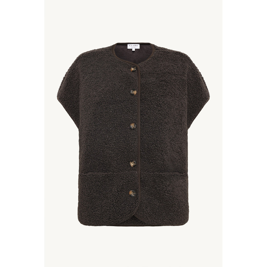 CLAIRE CWOria Waistcoat 4565 Chocolate