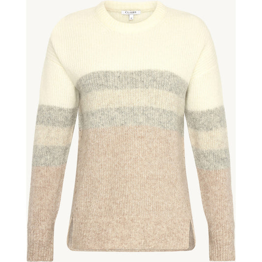 CLAIRE Knit CWPianna Stripe Pullover 13264 Atmosphere Melange