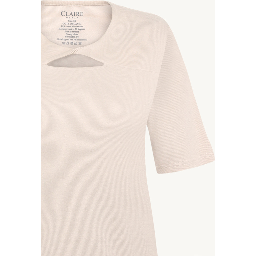 CLAIRE T-shirt CWAislynn T-shirt L/S 3261 Sand Stone