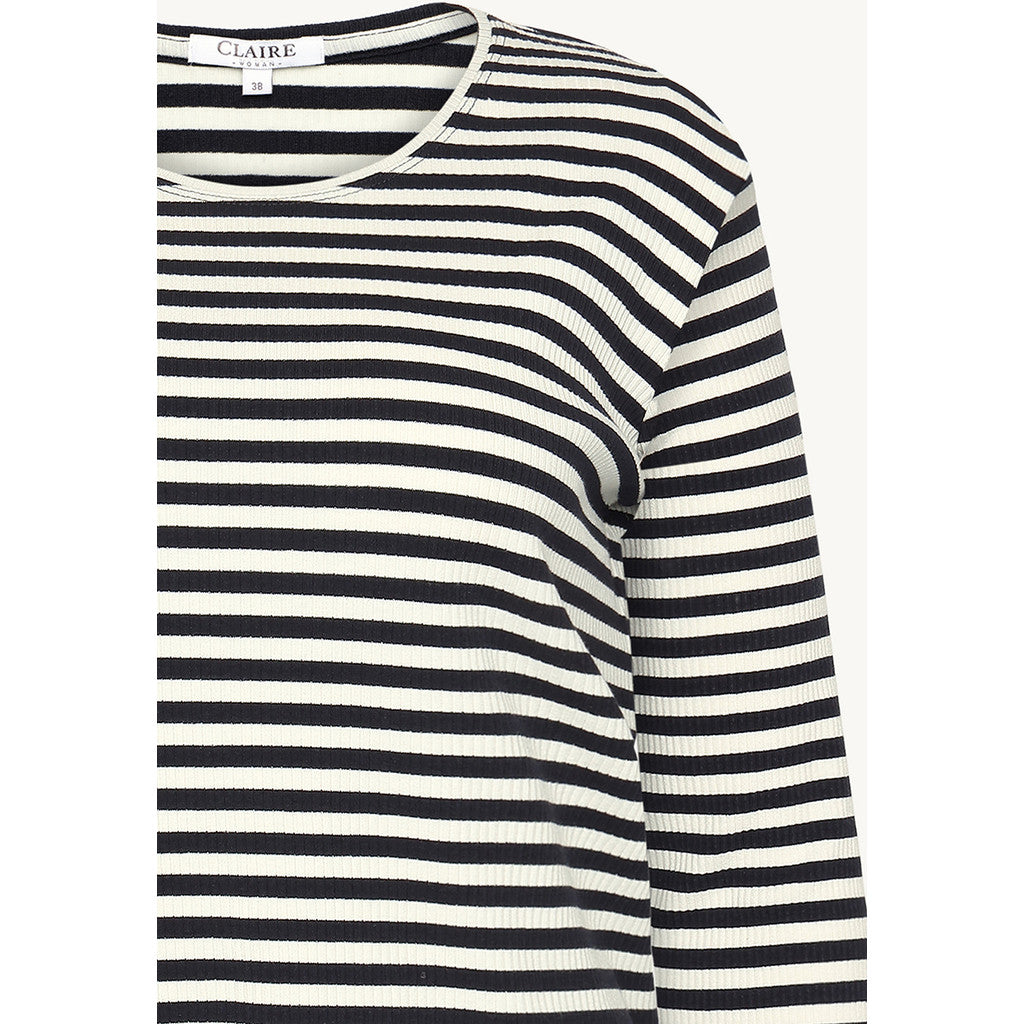 CLAIRE T-shirt CWAmy Stripe T-shirt L/S 3151 Dark Navy