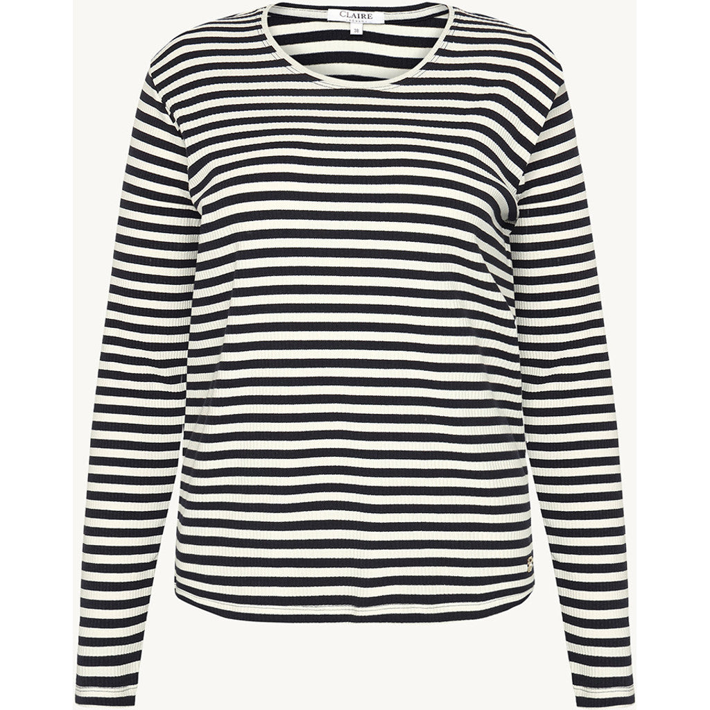 CLAIRE T-shirt CWAmy Stripe T-shirt L/S 3151 Dark Navy