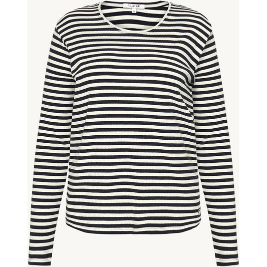 CLAIRE T-shirt CWAmy Stripe T-shirt L/S 3151 Dark Navy
