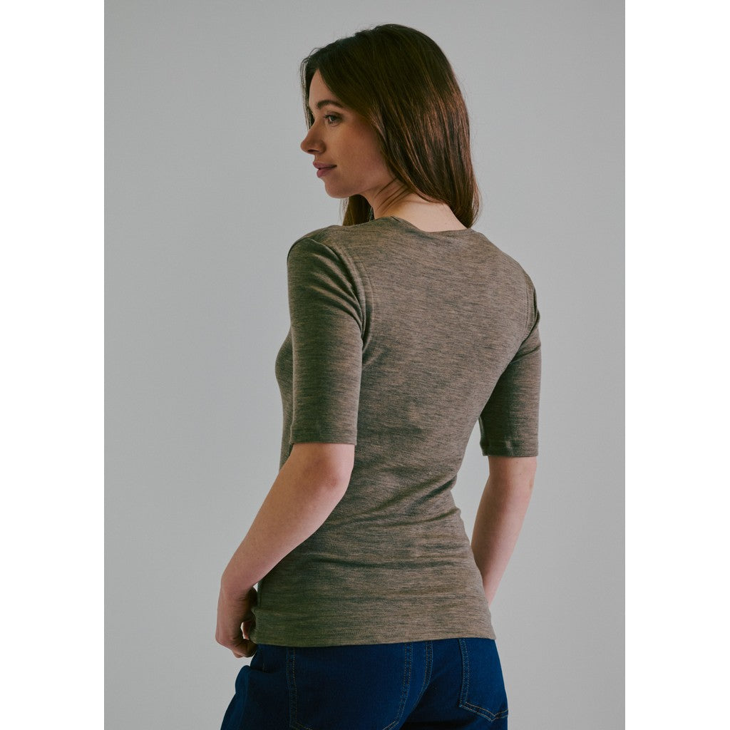 CLAIRE T-shirt CWAuburn Slipdress 13575 Taupe Melange