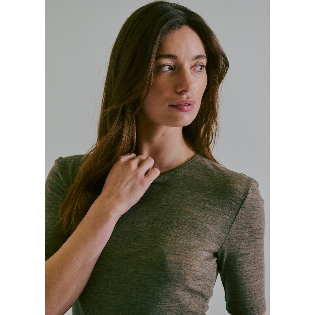 CLAIRE T-shirt CWAuburn Slipdress 13575 Taupe Melange